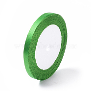 Single Face Satin Ribbon, Polyester Ribbon, Green, 1/4 inch(6mm), about 25yards/roll(22.86m/roll), 10rolls/group, 250yards/group(228.6m/group)(RC6mmY019)