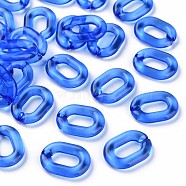 Transparent Acrylic Linking Rings, Quick Link Connectors, for Cable Chains Making, Oval, Blue, 24x18x5mm, Inner Diameter: 13x7mm, about 403pcs/500g(MACR-S373-19-B19)
