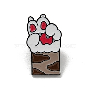 Alloy Brooches, Enamel Pins, for Backpack Cloth, Cat's Paw Print, Coconut Brown, 26x15x2mm(JEWB-M038-02B)