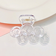 Transparent Plastic Claw Hair Clips, with Iron Spring, Hair Accessories for Girls, Clear, 30.5x49x26~32mm(PHAR-F016-08)