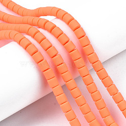 Handmade Polymer Clay Bead Strands, Column, Coral, 6.5x6mm, Hole: 1.2mm, about 61pcs/strand, 15.75 inch(40cm)(CLAY-ZX006-01-39)