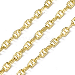 Brass Oval Link Chains, with Spool, Soldered, Long-Lasting Plated, Cadmium Free & Nickel Free & Lead Free, Real 18K Gold Plated, 7x4.5x1mm(CHC-P010-10G)