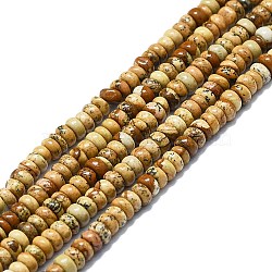 Natural Picture Jasper Beads Strands, Disc, 4x1.5~2mm, Hole: 0.5mm, about 96pcs/strand, 15.55''(39.5cm)(G-K245-B08-01)