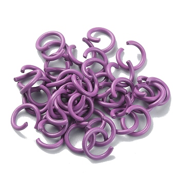 Zinc Alloy Open Jump Rings, Round Ring, Purple, 18 Gauge, 8x1mm, Inner Diameter: 6mm