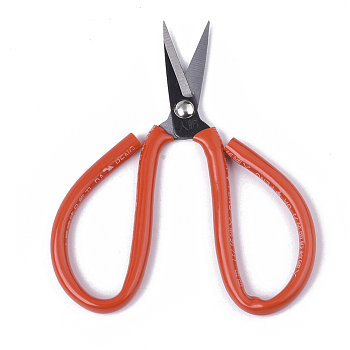 45# Steel Scissors, Sewing Scissors, with Plastic Handle, Red, 143x85x8mm