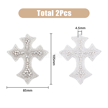 Computerized Embroidery Rhinestones Cloth Iron on/Sew on Patches(DIY-WH0410-18)-2