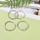 4 pièces 4 styles de pierres précieuses mixtes naturelles et synthétiques et 304 bracelets extensibles en perles d'acier inoxydable pour femmes(BJEW-JB09116)-5