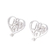 Heart with Musical Note 304 Stainless Steel Stud Earrings for Women(EJEW-Z017-09P)-1