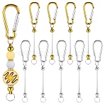 10Pcs 2 Colors Aluminum with Rock Climbing Carabiners, Key Clasps, Mixed Color, 145mm, 5pcs/color(AJEW-SZ0002-57)