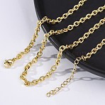 Brass Cable Chain Necklaces for Women, Rack Plating, Cadmium Free & Lead Free, Long-Lasting Plated, Real 18K Gold Plated, 17.87 inch(45.4cm)(NJEW-K282-02G)