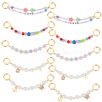 Acrylic & Glass Seed Beaded Sandal Shoe Decoration Sets with Zinc Alloy Swivel Clasps, Imitation Pearl Chain with Anchor/Shell Charm, Flower & Cube Chain, Word LOVE Double Strand Chain, Mixed Color, 195~200mm, 5 style, 1pc/style, 5pcs/set(FIND-AB00001)
