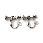316 Surgical Stainless Steel Clip-on Earring Findings, with Loop, Stainless Steel Color, 16x13.5x5mm, Hole: 1.5mm(X-STAS-H240-45P)
