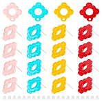 32Pcs 4 Color Acrylic Stud Earring Finding, with 40Pcs Plastic Ear Nuts, Flower with Gold Foil, Mixed Color, 15x15.5x2mm, Hole: 1.6mm, Pin: 0.7mm, 8Pcs/color(FIND-PH0005-46)