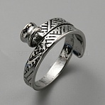 Alloy Cuff Rings, Knitting Loop Crochet Loops, Yarn Guide Finger Holder, Antique Silver, Ring, Inner Diameter: 17.6mm(RJEW-WH0011-23A-AS)