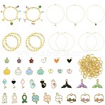 DIY Bracelet & Necklace Making Kits, including Brass Cable Chain Necklaces, Alloy Enamel Charms, Iron Open Jump Rings, Mixed Color, 200mm(DIY-FS0010-11)
