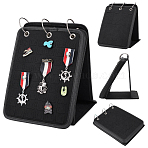 Felt Shoe Charms Collection Binder Book, with Iron Rings, Flip-page Shoe Charms Organizer Holder, Black, 280x200x33mm(FIND-WH0152-658)