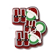 Printed Christmas Theme Acrylic Pendants, Clothes, 31x39x2mm, Hole: 1.6mm(OACR-L018-07A)