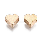 CCB Plastic Beads, Heart, Light Gold, 5.5x6x3.5mm, Hole: 1.5mm(CCB-YWC0001-04LG)