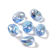 Acrylic Beads, Imitation Baroque Pearl Style, Rice, Cornflower Blue, 14x10x8.5mm, Hole: 1.3mm(PACR-C008-03F)