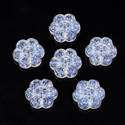 Transparent Acrylic Beads, Glitter Powder, Flower, Clear, 13x12x4mm, Hole: 1.2mm(X-OACR-N008-099)