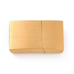 Ion Plating(IP) 304 Stainless Steel Rectangle Magnetic Clasps with Glue-in Ends, Golden, 20x12x5mm, Hole: 10x3mm(X-STAS-E089-42G-A)