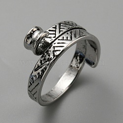 Alloy Cuff Rings, Knitting Loop Crochet Loops, Yarn Guide Finger Holder, Antique Silver, Ring, Inner Diameter: 17.6mm(RJEW-WH0011-23A-AS)