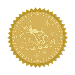 Self Adhesive Gold Foil Embossed Stickers, Medal Decoration Sticker, Christmas Themed Pattern, 5x5cm(DIY-WH0211-037)