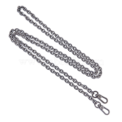 Bag Strap Chains, with Iron Cable Chains and Alloy Swivel Clasps, for Bag Straps Replacement Accessories, Gunmetal, 120x0.75cm(FIND-WH0043-92B)