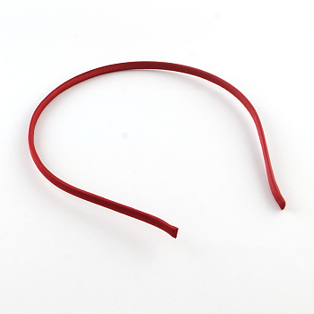 Hair Accessories Iron Hair Band Findings, Covered with Cloth, Dark Red, 120~128mm