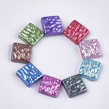 Resin Cabochons, Square, Mixed Color, 12x12x4mm