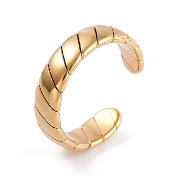 304 Stainless Steel Cuff Rings, Open Ring, Golden, 5mm, Inner Diameter: 17mm
