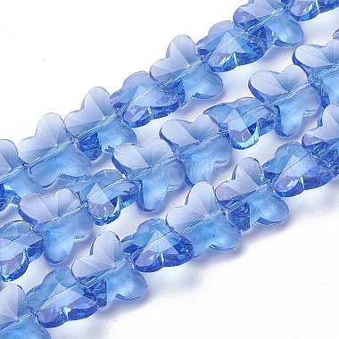 15mm CornflowerBlue Butterfly Glass Beads