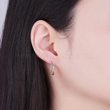 SHEGRACE 925 Sterling Silver Hoop Earrings(JE670A-01)-3