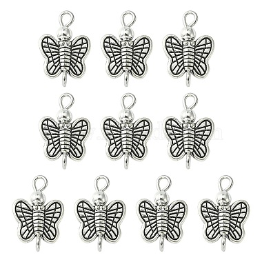 Antique Silver & Platinum Butterfly Alloy Links