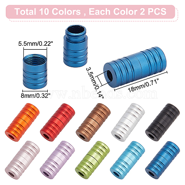 Elite 20Pcs 10 Colors Aluminum Tieless Shoelace Buckles(FIND-PH0017-66)-2