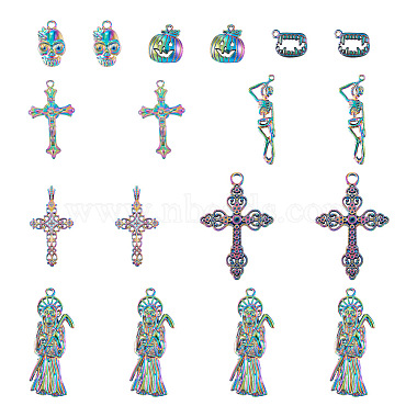 Spritewelry 32pcs 8 pendentifs en alliage de couleur arc-en-ciel(PALLOY-SW0001-02)-2