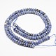 Facettes tache bleue naturelle jasper rondelle perles brins(X-G-K090-05)-2