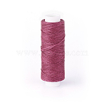Waxed Polyester Cord, Micro Macrame Cord, for Leather Project, Bracelet Making, Shoe Reparing, Bookbinding, Flat, Old Rose, 0.8mm, about 32.8 yards(30m)/roll(YC-L004-10)