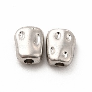 Alloy Beads, Long-Lasting Plated, Cadmium Free & Lead Free, Rectangle, Platinum, 7.5x6x4mm, Hole: 1.6mm(PALLOY-E024-11P)