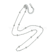 304 Stainless Steel Satellite Chain Necklace for Men Women, Stainless Steel Color, 15.75 inch(40cm)(NJEW-YW0001-09)