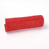 Plastic Ribbon, Wide Mesh Ribbon, for Wreaths, Swags and Decorating, Red, 10 inch(254mm), 5yard/Roll(OCOR-WH0058-46B)