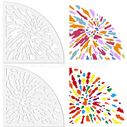 Acrylic Tie Dye Stencils Reusable Art Painting Template, Fan Shaped, Nuggets, 20x20cm(DIY-WH0429-005)