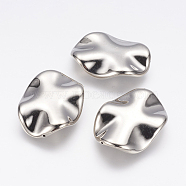 CCB Plastic Beads, Twist Oval, Platinum, 38x28x7mm, Hole: 1mm(CCB-J035-054P)