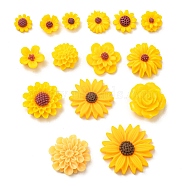 55Pcs Opaque Resin Cabochons, for Diy Mobile Accessories, Daisy Flower, Yellow, 9~26.5x4~8.5mm(CRES-CJ0001-34)