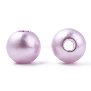 Spray Painted ABS Plastic Imitation Pearl Beads, Round, Plum, 6x5.5mm, Hole: 1.8mm, about 4540 pcs/500g(OACR-T015-05A-12)
