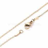 304 Stainless Steel Chain Necklaces, with Lobster Claw Clasps, Golden, 17.7 inch(45cm), 1.2x0.4mm(MAK-L015-19G)