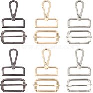 DIY Bag Clasps Kits, with Zinc Alloy Swivel Clasps and Iron Adjuster Slides Buckles, Mixed Color, 110x110x18mm(DIY-NB0003-22)