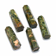 Single Terminated Pointed Natural Rhyolite Jasper Display Decorations, Bullet Shape, 50~56x13~15x12~15mm(G-F715-115G)