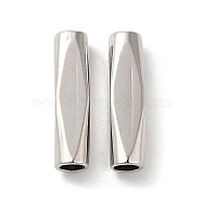 Brass Tube Beads, Real Platinum Plated, 12x3x3mm, Hole: 2mm(KK-E057-06P)