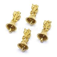 Brass Beads, Dorje Vajra for Buddha Jewelry, with Bell, Lead Free & Cadmium Free & Nickel Free, Raw(Unplated), 24x10.5mm, Hole: 2.5mm(KK-G319-40C-RS)